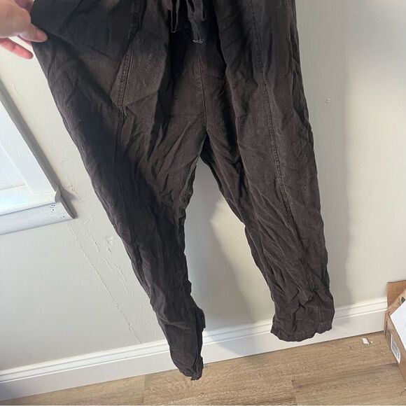 Free People Linen Blend Open Back Jumper Brown - Picture 8 of 10